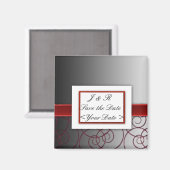 Zwarte en rode gegradueerde trouwset magneet (Voorkant / Achterkant)