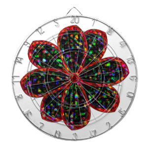 Zwarte en rode Glitter Flower Dart Board Dartbord