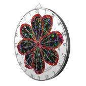 Zwarte en rode Glitter Flower Dart Board Dartbord (Voorkant Rechts)