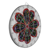 Zwarte en rode Glitter Flower Dart Board Dartbord (Voorkant Links)