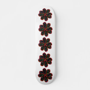 Zwarte en rode glitter-vacht skateboard