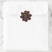 Zwarte en rode glitterventilatoren ronde sticker (Tas)