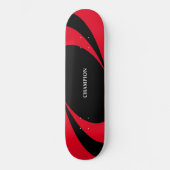 Zwarte en rode golvende lijnen persoonlijk skateboard (Voorkant)