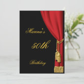 Zwarte en rode gordijn kaart (Staand voorkant)