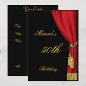 Zwarte en rode gordijn kaart (Voorkant / Achterkant)