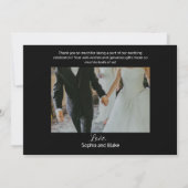 Zwarte en rode gotische bloem donkere foto bedankkaart (Achterkant)