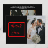 Zwarte en rode gotische bloem donkere foto bedankkaart (Voorkant / Achterkant)