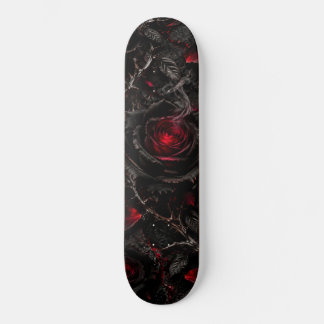 Zwarte en Rode Gotische Roos Rook Doornen Skateboa Persoonlijk Skateboard