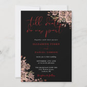 Zwarte En Rode Gotische Rozen Bloemen Bruiloft Kaart (Voorkant)