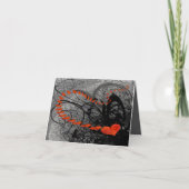 Zwarte en rode halve kruipen feestdagen kaart (Voorkant)