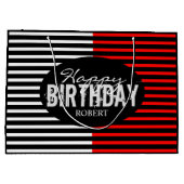 Zwarte en Rode Happy Birthday Groot Cadeauzakje (Achterkant)