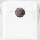Zwarte en Rode Hart Draaikolken Ronde Sticker (Tas)