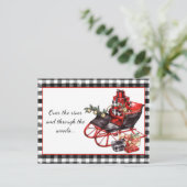 Zwarte en rode hoezen voor kerstmis briefkaart (Staand voorkant)