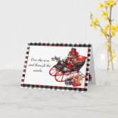 Zwarte en rode hoezen voor kerstmis kaart (Gele Bloem)