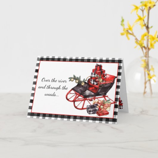 Zwarte en rode hoezen voor kerstmis kaart (Gele Bloem)