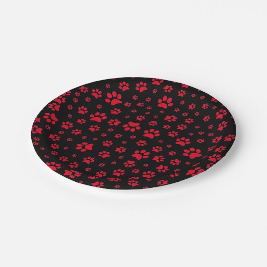 Zwarte en Rode Hondenpoot Print Papier Bord (Gekanteld)