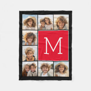 Zwarte en Rode Instagram 8 het Monogram van de Fleece Deken