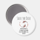 Zwarte en Rode Japanse Koi Vis sparen de Datum Magneet (Voorkant / Achterkant)