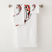 Zwarte en rode Japanse Koi visartistiek Bad Handdoek (Insitu)