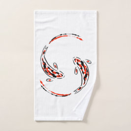 Zwarte en rode Japanse Koi visartistiek Bad Handdoek