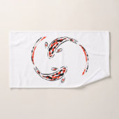 Zwarte en rode Japanse Koi visartistiek Bad Handdoek (Handdoek)