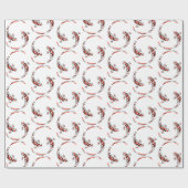 Zwarte en rode Japanse Koi visartistiek Cadeaupapier (Vlak)