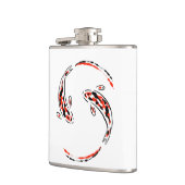 Zwarte en rode Japanse Koi visartistiek Heupfles (Links)