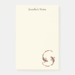 Zwarte en rode Japanse Koi visartistiek Post-it® Notes