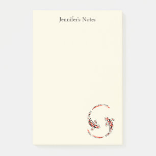 Zwarte en rode Japanse Koi visartistiek Post-it® Notes