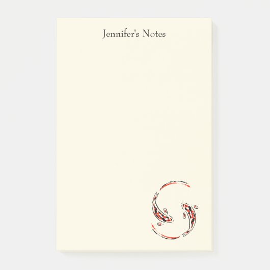 Zwarte en rode Japanse Koi visartistiek Post-it® Notes (Voorkant)