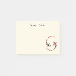 Zwarte en rode Japanse Koi visartistiek Post-it® Notes