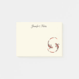 Zwarte en rode Japanse Koi visartistiek Post-it® Notes