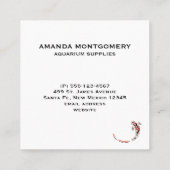 Zwarte en rode Japanse Koi visartistiek Vierkante Visitekaartje (Achterkant)