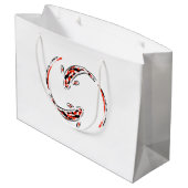 Zwarte en rode Japanse Koi Visartistieke feestdag Groot Cadeauzakje (Achterkant Gekanteld)