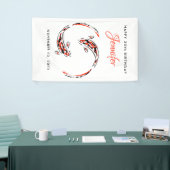 Zwarte en rode Japanse Koi Visartistieke feestdag Spandoek (Beurs)