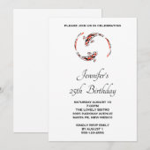 Zwarte en rode Japanse Koi vispaar Birthday Kaart (Voorkant / Achterkant)