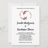 Zwarte en rode Japanse koi vispairbruiloft Kaart (Voorkant)