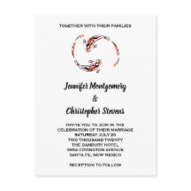 Zwarte en rode Japanse koi vispairbruiloft