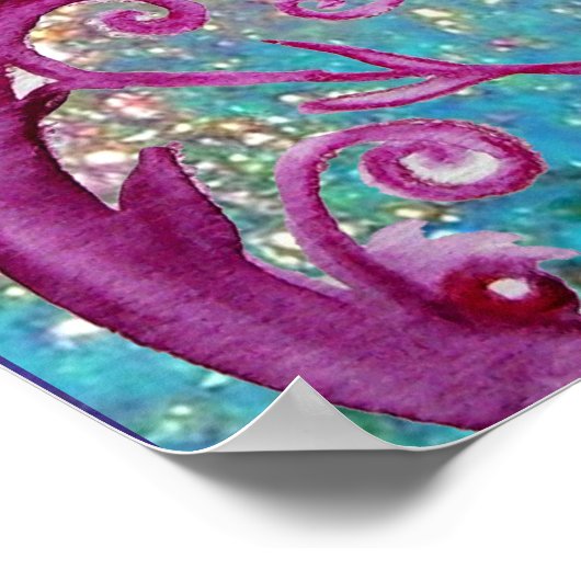 ZWARTE EN RODE JESTER MASK IN BLUE Masquerade Part Poster (Hoek)