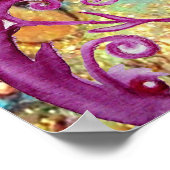 ZWARTE EN RODE JESTER MASK IN BLUE Masquerade Part Poster (Hoek)