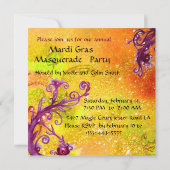 ZWARTE EN RODE JESTER MASK , Masquerade Party Kaart (Achterkant)