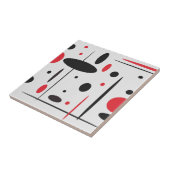 Zwarte en rode keramische Tegel Tegeltje (Zijkant)