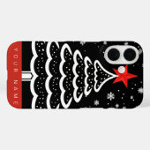 Zwarte en rode kerst Case-Mate iPhone case (Achterkant (horizontaal))