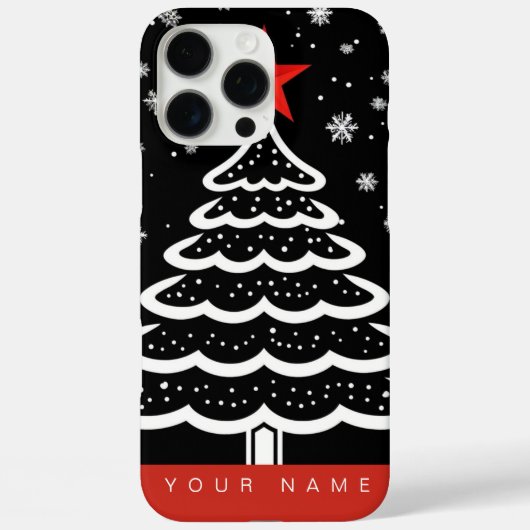 Zwarte en rode kerst Case-Mate iPhone case (Achterkant)