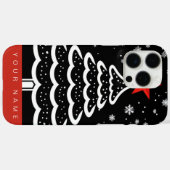 Zwarte en rode kerst Case-Mate iPhone case (Achterkant (horizontaal))