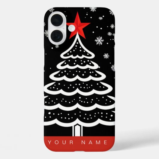 Zwarte en rode kerst Case-Mate iPhone case (Achterkant)