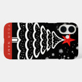 Zwarte en rode kerst Case-Mate iPhone case (Achterkant (horizontaal))