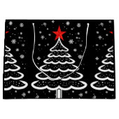 Zwarte en rode kerst groot cadeauzakje (Voorkant)