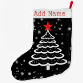 Zwarte en rode kerst grote kerstsok (Achterkant)