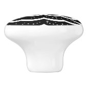 Zwarte en rode kerst keramische knop (Zijkant)